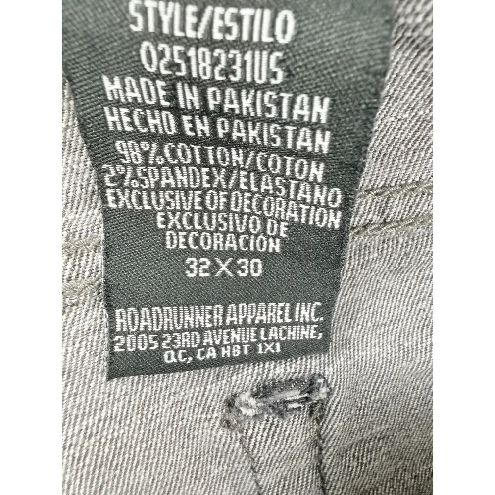 Urban Star Mens Straight Leg Gray Denim Jeans 32x30 02518231US Stretch Cotton